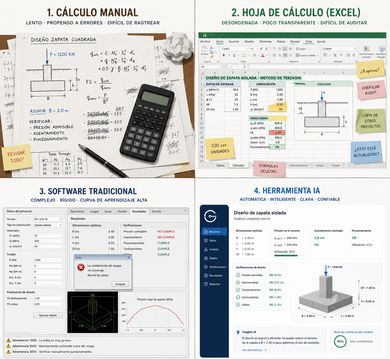 Comparativa entre formas de cálculo