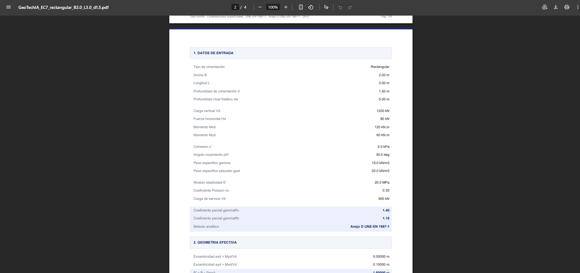 Interfaz del archivo pdf descargable